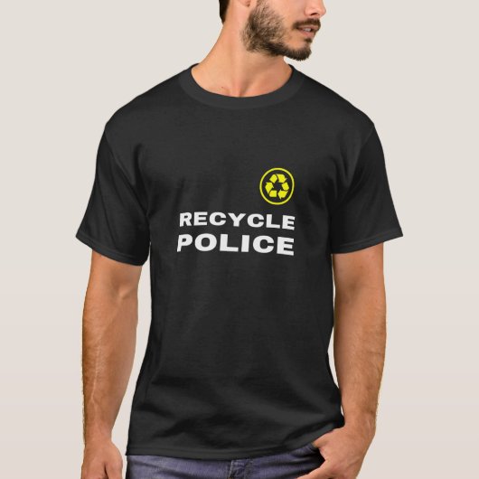リサイクル警察おもしろいリサイクルスローガンことわざ引用文 Tシャツ (正面)
