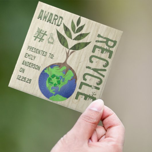 リサイクル賞ツリーアースグローブウッドグレイン タイル