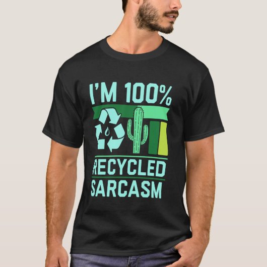 リサイクル100% サルカズム サボテン デザイン Tシャツ (正面)