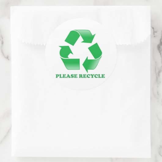 リサイクル。リサイクル認識度。環境にやさしいことをしよう ラウンドシール (バッグ)
