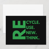 リサイクル 再利用 更新 再考 地球の日 環境 招待状 (正面/裏面)