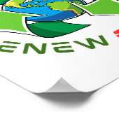 リサイクル、再利用、更新、再考。救地球。 ポスター (角)