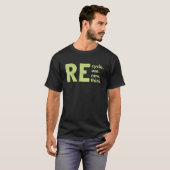 リサイクル 再利用 更新 考え直す 環境危機 アクティ Tシャツ (正面フル)