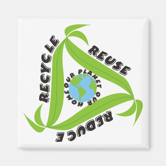 リサイクル、再利用、磁減ら石 マグネット (正面)