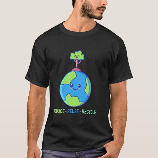 リサイクル 地球の日 ギフト 環境 削減 再利用 Tシャツ (正面)