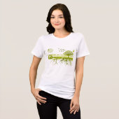 リサイクル 森の木 鳥 月 太陽 大地 トライブレンドＴシャツ (正面全面)
