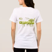 リサイクル 森の木 鳥 月 太陽 大地 トライブレンドＴシャツ (裏面)