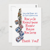 リサイクル,転用,更新,再利用,回収感謝してい, ポストカード (正面/裏面)