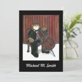 リサイタル招待状チェロ 招待状 (スタンド正面)