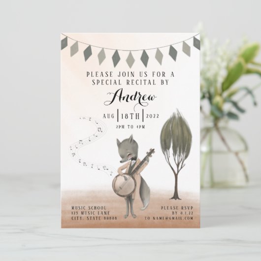 リサイタル招待状 招待状 (スタンド正面)