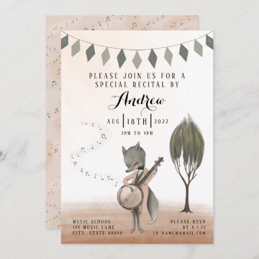 リサイタル招待状 招待状 (正面/裏面)