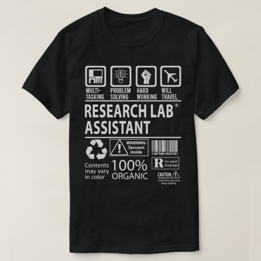 リサーチラボ数々のスタスキングジョブギフトアイテム Tシャツ (デザイン正面)