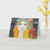 リサ・カシノーによるアートカード「In Bloom」 カード (黄色い花)