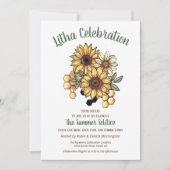 リサ・サマー・ソルスティス・ひまわり・ハニカム 招待状 (正面)