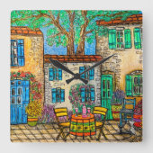 リサ・ロレンツによるプロヴァンスの壁時計の思い出 スクエア壁時計 (正面)