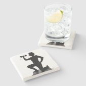 リサCarusoneの重量のシルエットの石のコースター ストーンコースター (横)