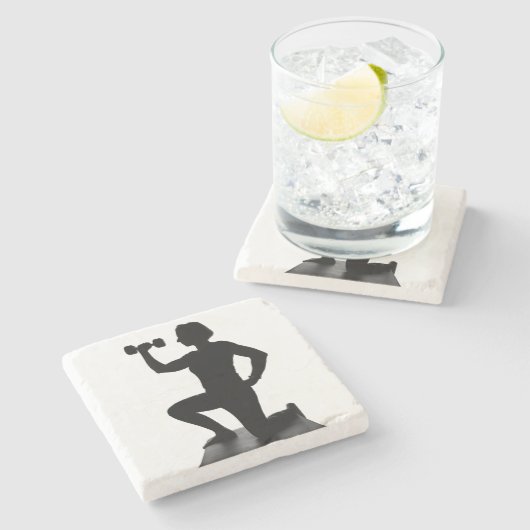 リサCarusoneの重量のシルエットの石のコースター ストーンコースター (横)