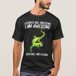 リザカッコいいード女子男性へゲッコ・グリーン爬虫類アニメーション Tシャツ