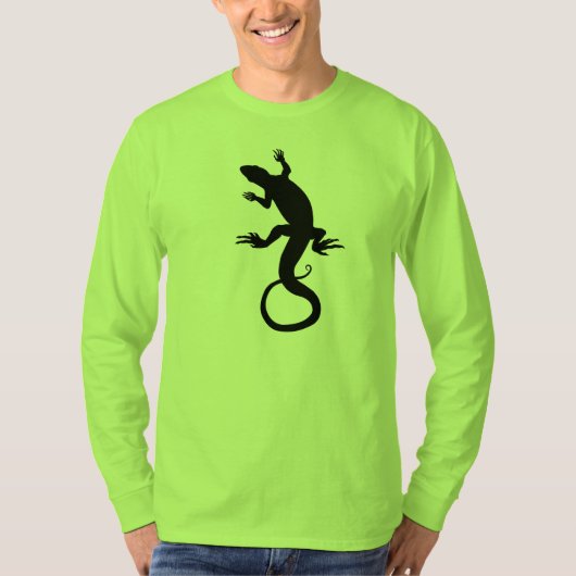 リザードアートシャツ長袖爬虫類Tシャツ Tシャツ (正面)