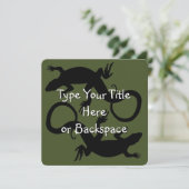 リザードアート招待状パーソナライズされた爬虫類RSVP 招待状 (スタンド正面)