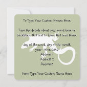 リザードアート招待状パーソナライズされた爬虫類RSVP 招待状 (裏面)