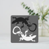 リザードアート招待状パーソナライズされた爬虫類RSVP 招待状 (スタンド正面)