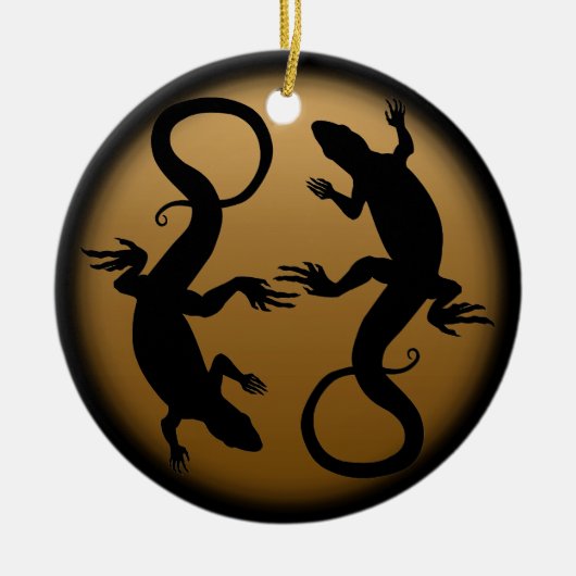 リザードオーナメントパーソナライズされた爬虫類装飾 セラミックオーナメント (正面)