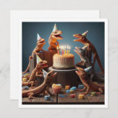 リザードカード、パーティー動物、爬虫類誕生日 招待状 (正面/裏面)