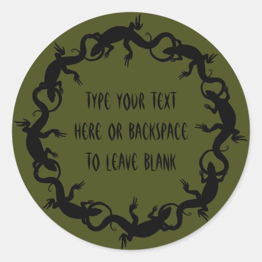 リザードシールパーソナライズされたトライザードアートシール ラウンドシール (正面)