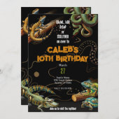 リザードスネークカメ爬虫類暗生誕生会 招待状 (正面/裏面)