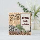 リザードゼブラサファリ動物園の誕生日パーティーへの招待 招待状 (スタンド正面)