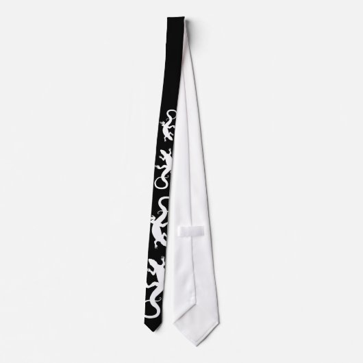 リザードタイカッコいい爬虫類ギフトリザードアートネクタイ ネクタイ (裏面)