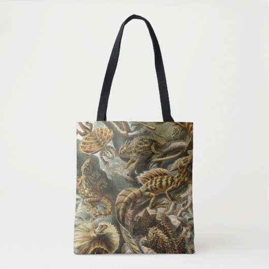 リザードバイエルンストヘッケルヴィンテージラケルティリア トートバッグ (正面)