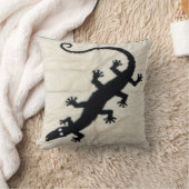 リザードブラック&ホワイトヴィンテージキリムクッション クッション (ブランケット)