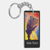 リザードポートレート絵画のデジタルアート。パーソナライズ キーホルダー (正面左)