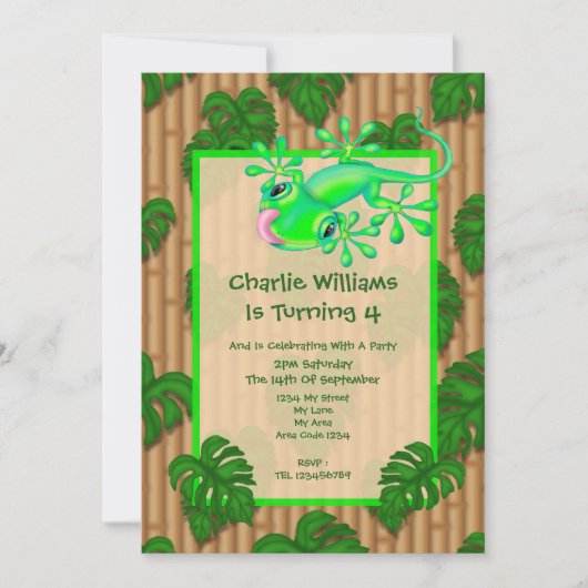 リザード誕生日パーティー 招待状 (正面)