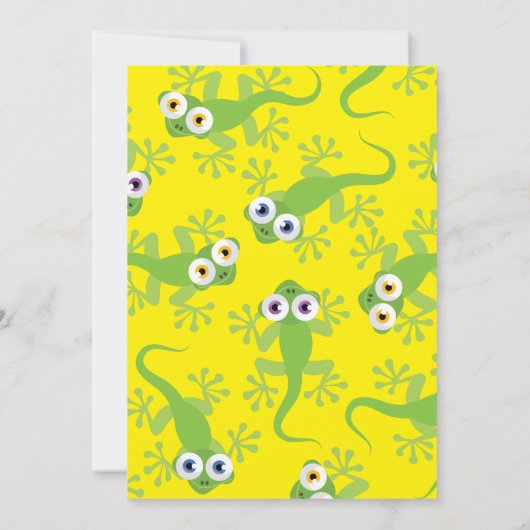 リザード·ゲッコスのかわいい子どもたち1歳の誕生日パーティー 招待状 (裏面)