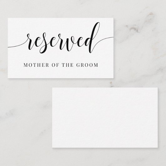 リザーブドシー結婚トの座席表 プレイスカード (正面/裏面)