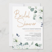 リシアントスプキュラントアイボリーボタニーブライダルシャワー 招待状 (正面)