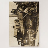 リジンその列車のヴィンテージ鉄道クルー ジグソーパズル (縦)