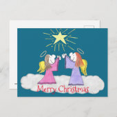 リジーの人々天使の聖なる夜のはがき ポストカード (正面/裏面)