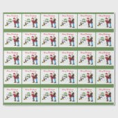 リジーの人々雪だるまおもしろいラッピング紙グリーン ラッピングペーパー (フラット)