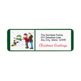 リジーズピープル雪だるまおもしろい差出人住所ラベル ラベル