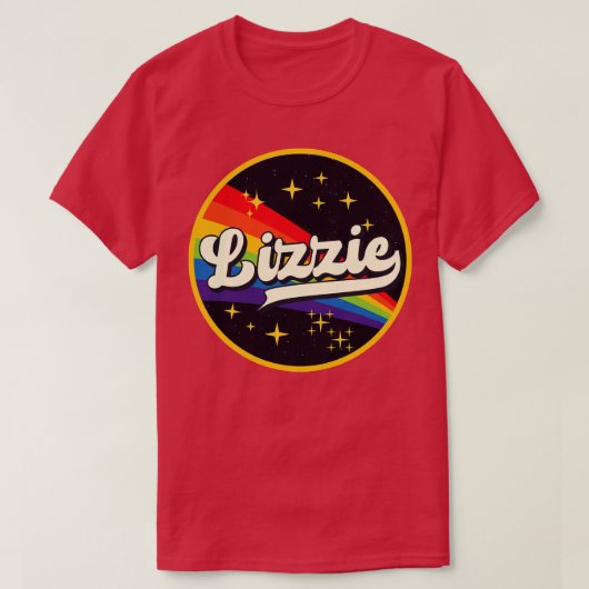 リジーレインボーイン宇宙ヴィンテージスタイル Tシャツ (デザイン正面)
