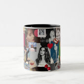 リジー美学コラージュマグ – ヴィンテージレトロ ツートーンマグカップ (中央)