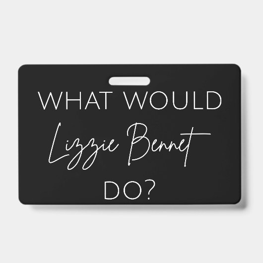 リジー・ベネットは何をする？ バッジ (正面)