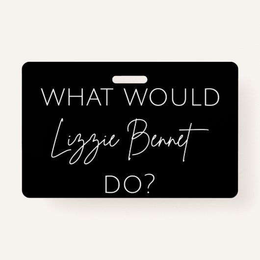 リジー・ベネットは何をする？ バッジ (正面)