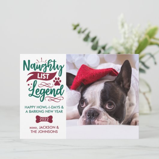 リスいけなト凡例パーソナライズされたペット犬の写真 シーズンカード (スタンド正面)