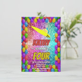 リスいけなルおもしろい誕生日チーキーパーティー招待状 招待状 (スタンド正面)