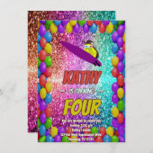 リスいけなルおもしろい誕生日チーキーパーティー招待状 招待状 (正面/裏面)